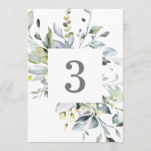 Menu Florales bleues poussiéreuses Numéros de tableau (Devant)