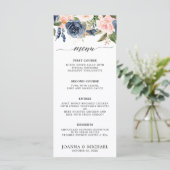 Menu Florales rose pâle Mariage botanique moderne (Debout devant)