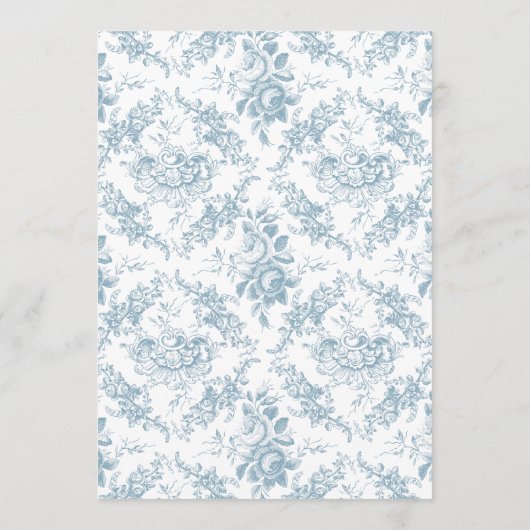 Menu Flore bleu et blanc classique (Dos)
