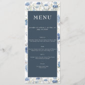 Menu Flore bleu poussiéreux | Mariage de fleurs (Devant)