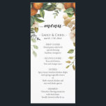 Menu Flore d'or | Élégante verdure d'Eucalyptus<br><div class="desc">Jolies, élégantes, modernes et bohèmes cartes de menu mariage pour vos occasions spéciales ! Le design s'accorde avec le reste de la collection de feuillages d'Orange Leaf. Aquarelle orange fruit avec feuillage feuille foncé et vert clair encadre le haut de votre carte de menu détails (personnalisez avec vos détails sur...</div>