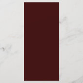 Menu Flore rouge profond Élégant Mariage gothique (Dos)