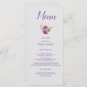 Menu Flore violet chic (Devant / Derrière)