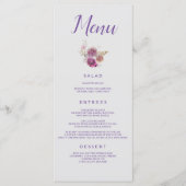 Menu Flore violet chic (Devant)
