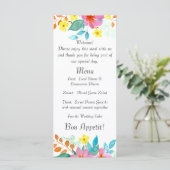 Menu Flores d'aquarelle modernes aux couleurs vives (Debout devant)