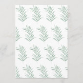 Menu Flores d'aquarelle rustique sur Mariage vert Sage (Dos)