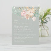Menu Flores d'aquarelle rustique sur Mariage vert Sage (Debout devant)