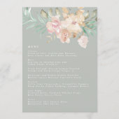 Menu Flores d'aquarelle rustique sur Mariage vert Sage (Devant)