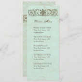 Menu Flourish bleu de remous de couronne d'oeufs (Devant / Derrière)