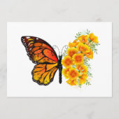 Menu Flower Butterfly with Yellow California Poppy (Devant)