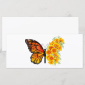 Menu Flower Butterfly with Yellow California Poppy (Devant / Derrière)