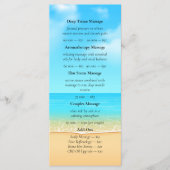 Menu Flyer sur mesure pour les services de massage (Devant)