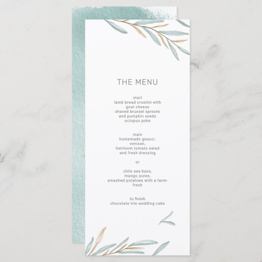 Menu Foliage Modern (Voorkant / Achterkant)