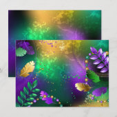 Menu Fond iridescent de mardi gras avec des perles (Devant / Derrière)