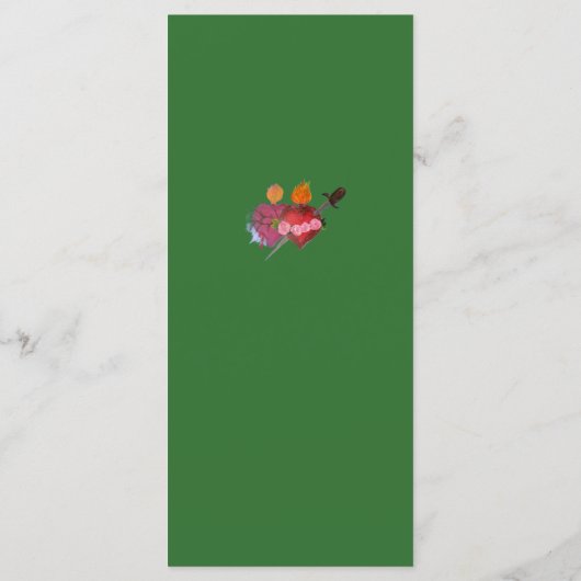 Menu Forest Green Two Hearts Catholic Wedding (Dos)