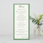 Menu Forest Green Two Hearts Catholic Wedding (Debout devant)
