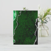 Menu Forêt de marbre vert glamour chic paillettes argen (Debout devant)