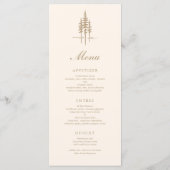 Menu Forêt d'or moderne Mariage rustique (Dos)