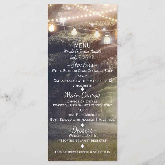 Menu Forêt Enchantée & Lumières de Rustic Woods (Devant)