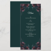 Menu Forêt foncée Vert Élégant Mariage Maroon Mauve (Devant / Derrière)