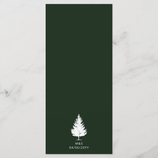 Menu Forêt Rustique Photo Fir Tree Silhouette Mariage (Dos)