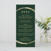 Menu Forêt Vert Rustique Gold Cercle Ampersand Mariage (Debout devant)
