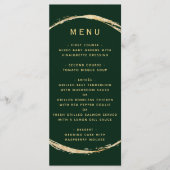 Menu Forêt Vert Rustique Gold Cercle Ampersand Mariage (Devant)