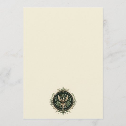 Menu Forêt vintage enchantée (Dos)