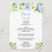 Menu Forget-Me-Nots and Daisies Floral Wedding (Devant)