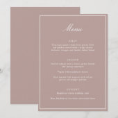 Menu Formal Classic Border Mauve Script Elegant Wedding (Devant / Derrière)