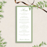 Menu Formal Classic Sage Green Border Script Wedding<br><div class="desc">This formal wedding menu features a timeless sage green border paired with elegant script typography for a refined and classic look. Designed to complement traditional, garden, and minimalist weddings, the soft green tones add warmth while maintaining a clean and sophisticated aesthetic. Perfect for formal receptions, plated dinners, or elegant wedding...</div>