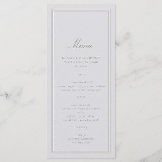 Menu Formal Elegant Moderne Classique Double Cadre Mari (Devant)