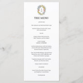 Menu Formal Floral Crest Monogram Wedding  (Devant)