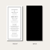 Menu Formal Minimal Black And White Wedding