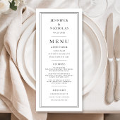 Menu Formal Minimal Black And White Wedding
