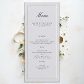 Menu Formal Modern Classic Elevated Frame Ivory Wedding