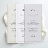 Menu Formal Modern Classic Elevated Frame Ivory Wedding