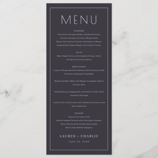 Menu Formel Charbon Sophistiqué (Devant)