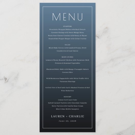 Menu Formel Élégant Nuit (Devant)
