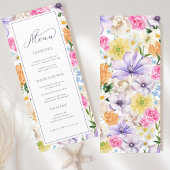 Menu Fraîche Lavande Jaune Mariage de fleurs florales