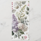 Menu Français Lilac Aquarelle Florale Élégante Printemp (Dos)