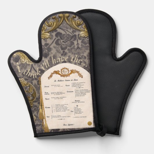 Menu français Oven Mitt (Recto/Verso)