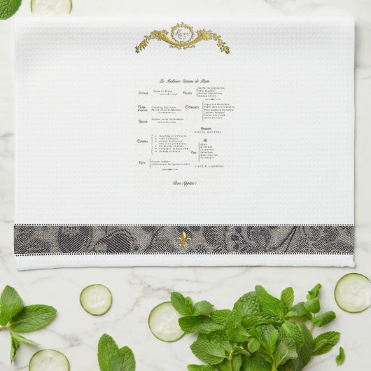 Menu Français Serviette Cuisine (Plié)