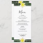 Menu Frangipani jaune Plumeria (Devant / Derrière)