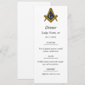 Menu Freemason Masonic Dîner de maçonnerie (Devant / Derrière)