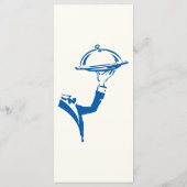 Menu French Blue Whimsical Hand Drawn Wedding Dinner (Dos)