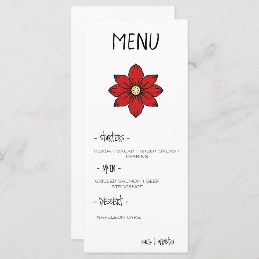 Menu Frida Collectie (Voorkant / Achterkant)