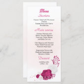 Menu fuchsia & blanc mariage floral (Devant / Derrière)