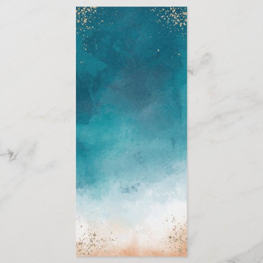 Menu Fun Beachy Blauwgroen en Gold (Achterkant)