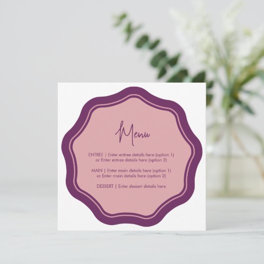 Menu Fun Wavy violet et rose (Debout devant)